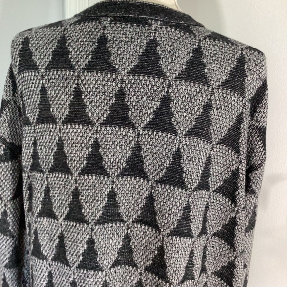 14TH & UNION WOMAN PLUS 2X GEOMETRIC OPEN FRONT KNIT SWEATER CARDIGAN DUSTER - Picture 4 of 13